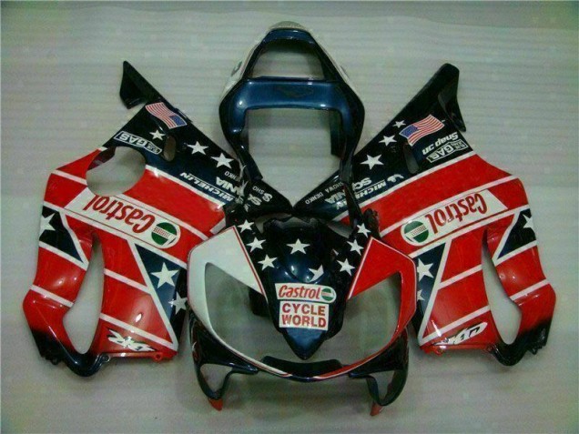 Red White Blue Castrol Cycle World 2001-2003 CBR600 F4i Motorcycle Fairings Red White Blue Castrol Cycle World 2001-2003 CBR600 F4i Motorcycle Fairings