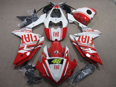 Red White Fiat 46 2007-2008 YZF R1 Motorcycle Fairings