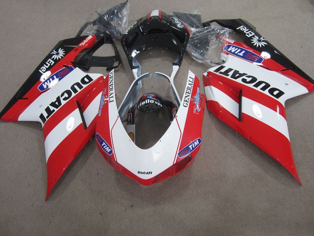 Red White Generali Tim 2007-2014 Ducati 1098 Motorcycle Fairings Red White Generali Tim 2007-2014 Ducati 1098 Motorcycle Fairings