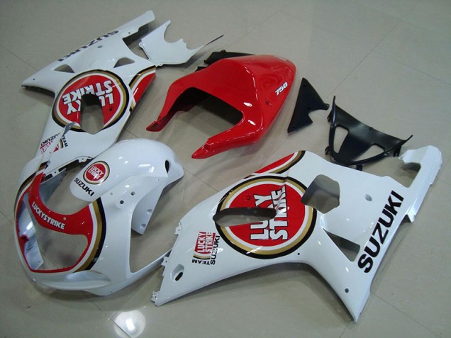 Red White Lucky Strike 2001-2003 GSXR 750 Motorcycle Fairings Red White Lucky Strike 2001-2003 GSXR 750 Motorcycle Fairings