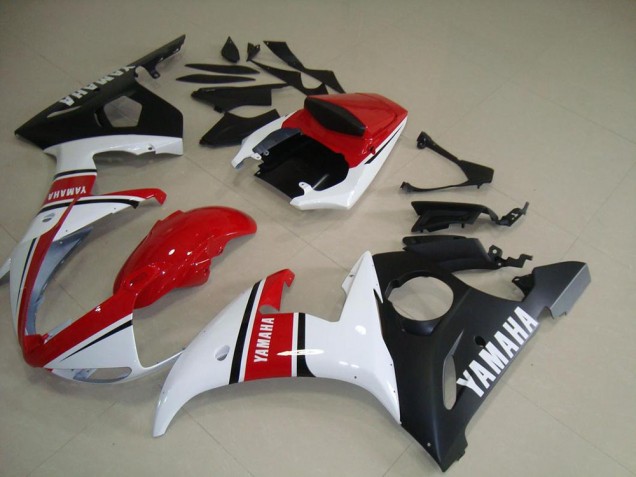 Red White Matte Black 2003-2005 YZF R6 Motorcycle Fairings Red White Matte Black 2003-2005 YZF R6 Motorcycle Fairings