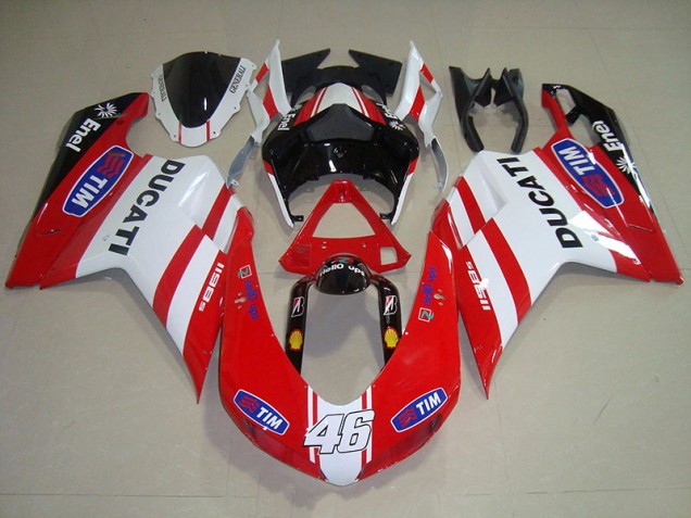 Red White Tim 46 2007-2014 Ducati 1098 Motorcycle Fairings Red White Tim 46 2007-2014 Ducati 1098 Motorcycle Fairings