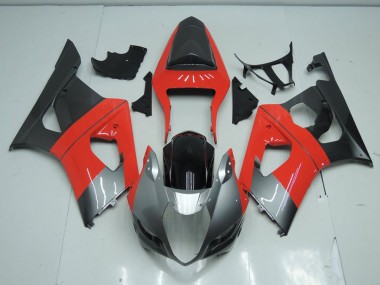 Red and Grey 2003-2004 GSXR 1000 Motorcycle Fairings