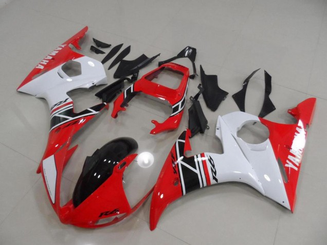 Red and White and Black 2003-2005 YZF R6 Motorcycle Fairings Red and White and Black 2003-2005 YZF R6 Motorcycle Fairings