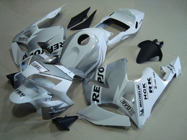 Repsol White Silver 2003-2004 CBR600RR Motorcycle Fairings Repsol White Silver 2003-2004 CBR600RR Motorcycle Fairings
