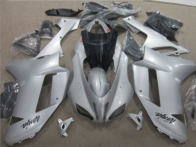 Silver 2007-2008 ZX6R Motorcycle Fairing