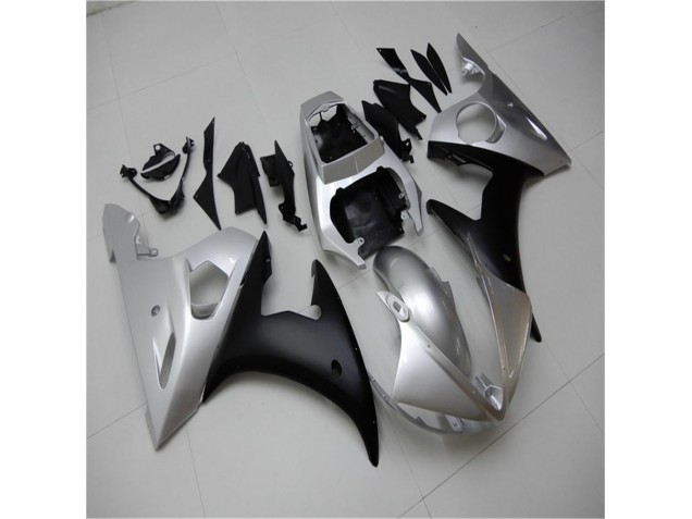 Silver Black 2003-2005 YZF R6 Motorcycle Fairings Silver Black 2003-2005 YZF R6 Motorcycle Fairings