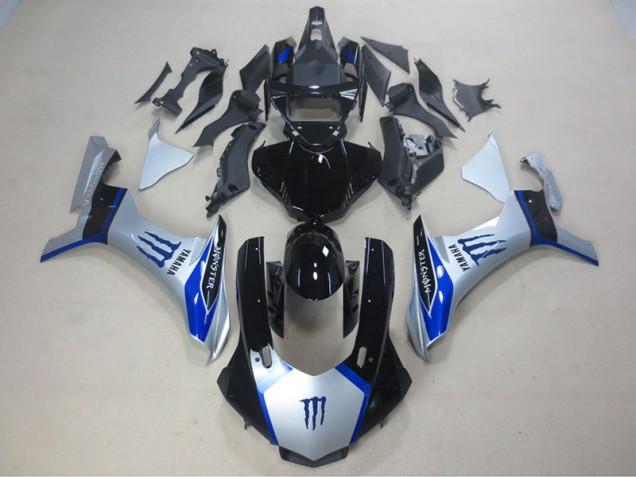Silver Black Blue Monster 2015-2019 YZF R1 Motorcycle Fairings Silver Black Blue Monster 2015-2019 YZF R1 Motorcycle Fairings