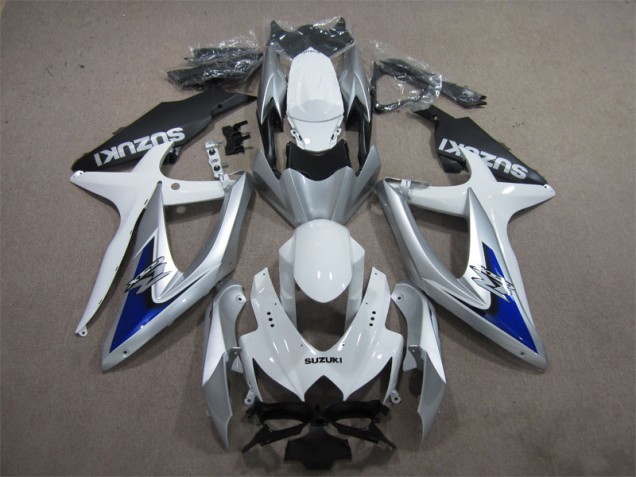 Silver Blue White 2008-2010 GSXR 600 Motorcycle Fairings Silver Blue White 2008-2010 GSXR 600 Motorcycle Fairings
