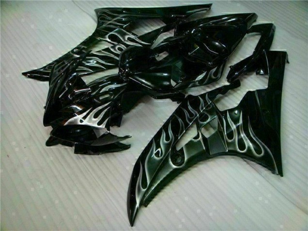 Silver Flame Black 2006-2007 YZF R6 Motorcycle Fairings Silver Flame Black 2006-2007 YZF R6 Motorcycle Fairings
