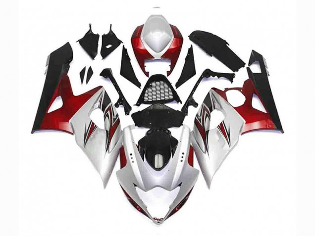 Silver Red Black 2005-2006 GSXR 1000 Motorcycle Fairings Silver Red Black 2005-2006 GSXR 1000 Motorcycle Fairings