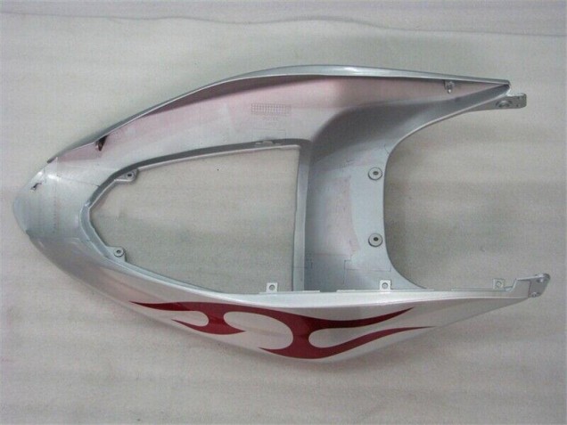 Silver Red Flames 2005-2006 ZX6R Motorcycle Fairings Silver Red Flames 2005-2006 ZX6R Motorcycle Fairings