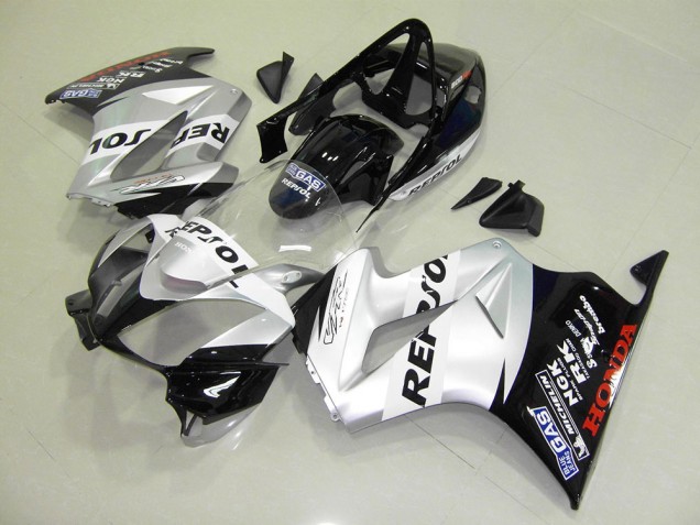 Silver Repsol 2002-2013 VFR800 Motorcycle Fairing Silver Repsol 2002-2013 VFR800 Motorcycle Fairing