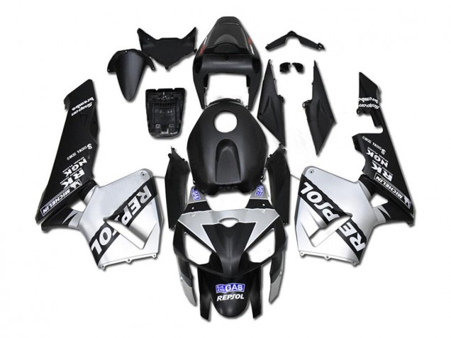 Silver Repsol Black 2005-2006 CBR600RR Motorcycle Fairings Silver Repsol Black 2005-2006 CBR600RR Motorcycle Fairings
