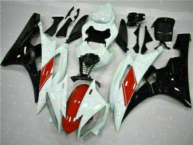 White 2006-2007 YZF R6 Motorcycle Fairings