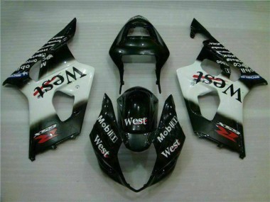 White Black 2003-2004 GSXR 1000 Full Motorcycle Fairing Kits