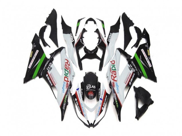 White Black 2013-2018 ZX6R Motorcycle Fairings White Black 2013-2018 ZX6R Motorcycle Fairings