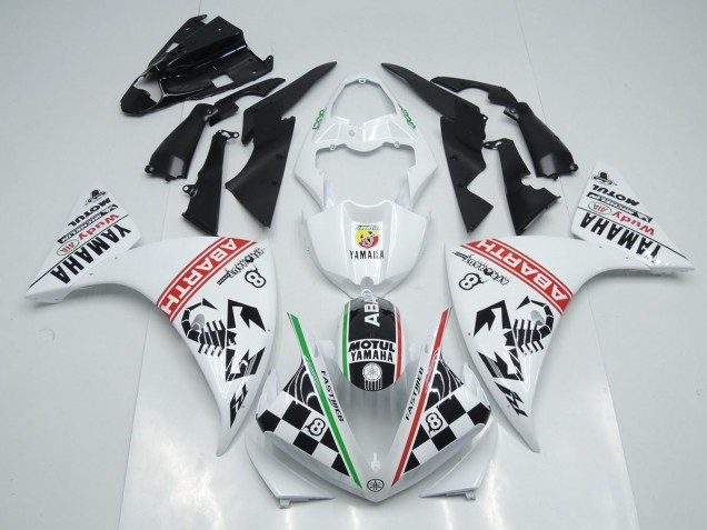 White Black Abrath 2012-2014 YZF R1 Motorcycle Fairings White Black Abrath 2012-2014 YZF R1 Motorcycle Fairings