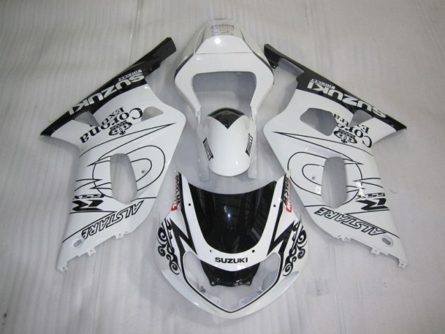 White Black Corona Extra 2001-2003 GSXR 600 Motorcycle Fairings White Black Corona Extra 2001-2003 GSXR 600 Motorcycle Fairings