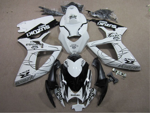 White Black Corona Extra 2006-2007 GSXR 600 Motorcycle Fairings White Black Corona Extra 2006-2007 GSXR 600 Motorcycle Fairings