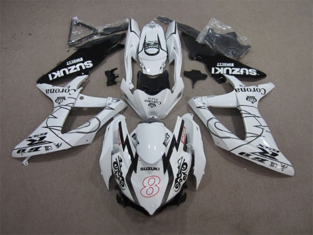 White Black Corona Extra Motul 8 2008-2010 GSXR 600 Motorcycle Fairings White Black Corona Extra Motul 8 2008-2010 GSXR 600 Motorcycle Fairings
