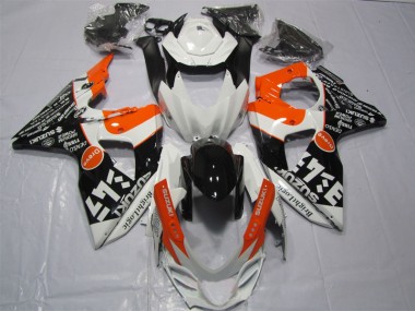 White Black Orange Bright Logic 2009-2016 GSXR 1000 Motorcycle Fairings