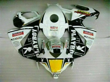 White Black Playboy 2008-2011 CBR1000RR Motorcycle Fairing