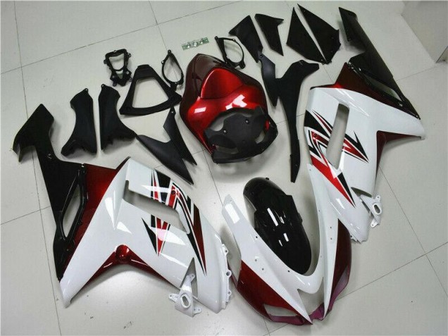 White Black Red 2007-2008 ZX6R Motorcycle Fairings White Black Red 2007-2008 ZX6R Motorcycle Fairings
