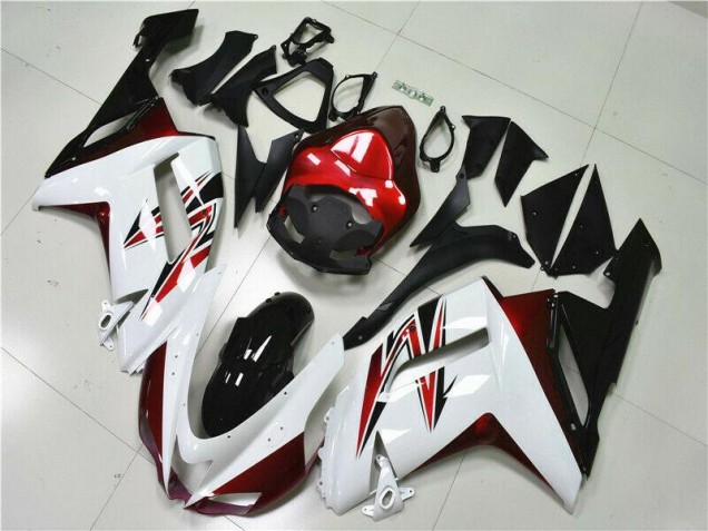 White Black Red 2007-2008 ZX6R Motorcycle Fairings White Black Red 2007-2008 ZX6R Motorcycle Fairings