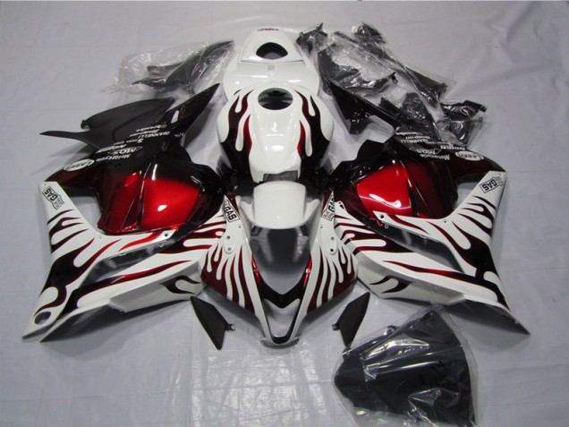 White Black Red Flame 2009-2012 CBR600RR Motorcycle Fairings White Black Red Flame 2009-2012 CBR600RR Motorcycle Fairings