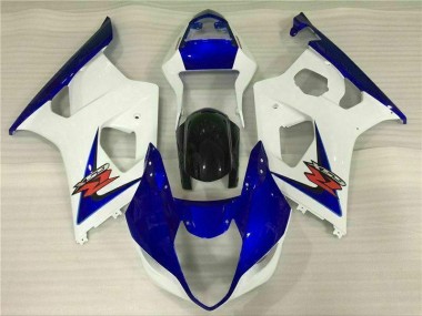 White Blue 2003-2004 GSXR 1000 Motorcycle Fairings
