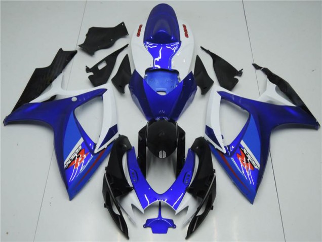 White Blue 2006-2007 GSXR 600/750 Motorcycle Fairings
