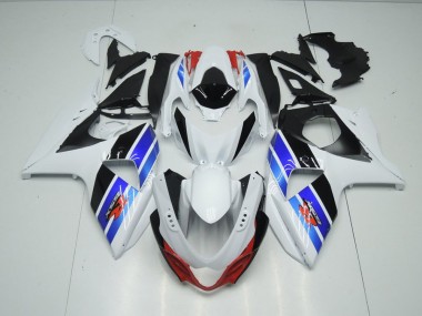 White Blue Black 2009-2016 GSXR 1000 Motorcycle Fairings