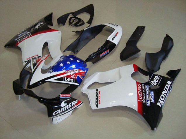 White Blue DENSO HRC Carrera 2004-2007 CBR600 F4i Motorcycle Fairings White Blue DENSO HRC Carrera 2004-2007 CBR600 F4i Motorcycle Fairings