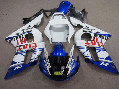 White Blue Fiat 46 1998-2002 YZF R6 Motorcycle Fairings
