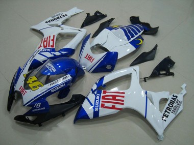 White Blue Fiat 46 2006-2007 GSXR 750 Motorcycle Fairings