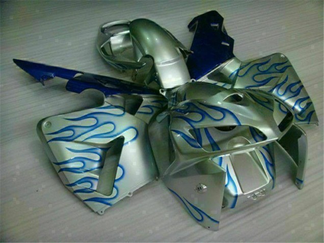 White Blue Flame 2005-2006 CBR600RR Motorcycle Fairings