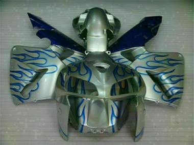 White Blue Flame 2005-2006 CBR600RR Motorcycle Fairings