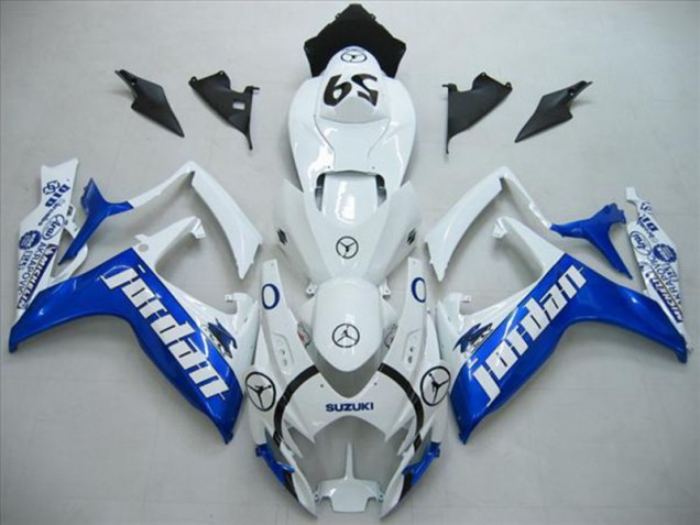 White Blue Jordan 2006-2007 GSXR 600 Motorcycle Fairings White Blue Jordan 2006-2007 GSXR 600 Motorcycle Fairings