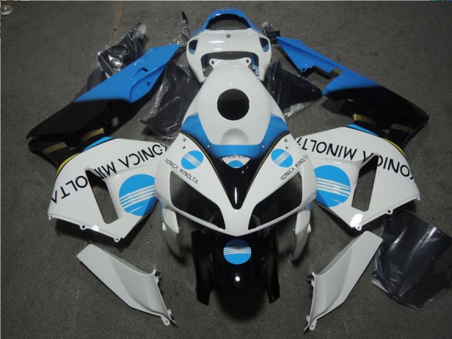 White Blue Konica Minolta 2005-2006 CBR600RR Motorcycle Fairing White Blue Konica Minolta 2005-2006 CBR600RR Motorcycle Fairing