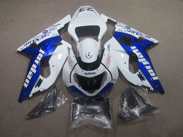 White Blue Motul 2001-2003 GSXR 600 Motorcycle Fairing White Blue Motul 2001-2003 GSXR 600 Motorcycle Fairing