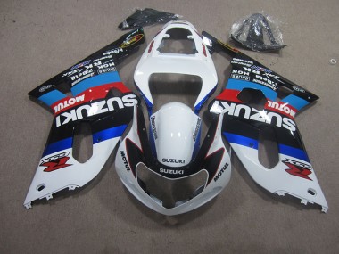 White Blue Motul 2001-2003 GSXR 600 Motorcycle Fairings