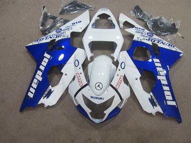 White Blue Motul 2004-2005 GSXR 600 Motorcycle Fairings