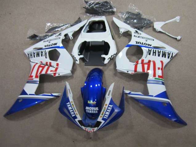 White Blue Motul Fiat 2003-2005 YZF R6 Motorcycle Fairings White Blue Motul Fiat 2003-2005 YZF R6 Motorcycle Fairings