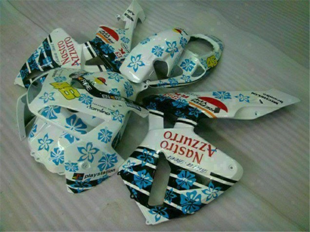 White Blue Nastro Azzurro 46 2005-2006 CBR600RR Motorcycle Fairing White Blue Nastro Azzurro 46 2005-2006 CBR600RR Motorcycle Fairing