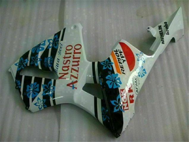 White Blue Nastro Azzurro 46 2005-2006 CBR600RR Motorcycle Fairing White Blue Nastro Azzurro 46 2005-2006 CBR600RR Motorcycle Fairing