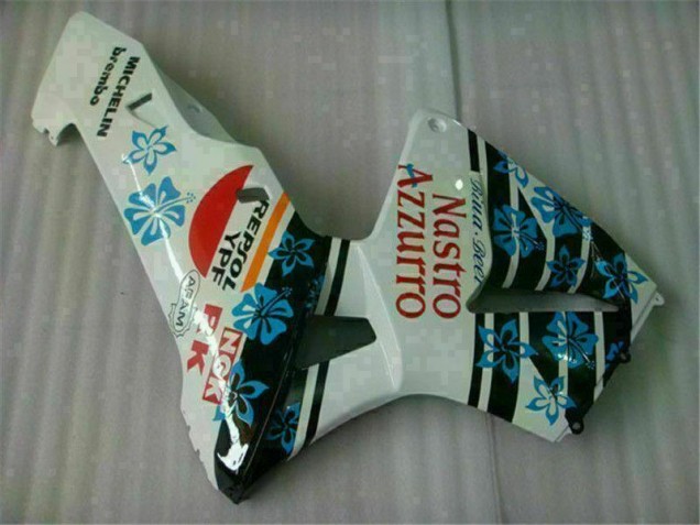 White Blue Nastro Azzurro 46 2005-2006 CBR600RR Motorcycle Fairing White Blue Nastro Azzurro 46 2005-2006 CBR600RR Motorcycle Fairing