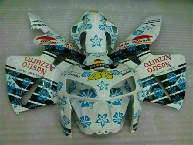 White Blue Nastro Azzurro 46 2005-2006 CBR600RR Motorcycle Fairing White Blue Nastro Azzurro 46 2005-2006 CBR600RR Motorcycle Fairing
