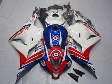 White Blue Red 2009-2012 CBR600RR Motorcycle Fairings
