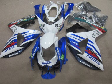 White Blue Samsung 2009-2016 GSXR 1000 Motorcycle Fairings